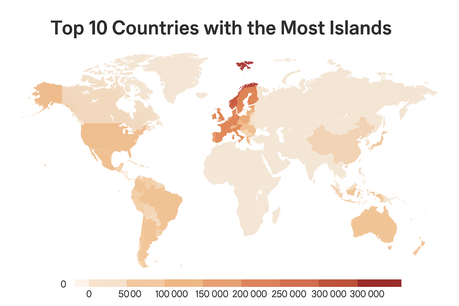 Top 10 Countries with the most Islands
