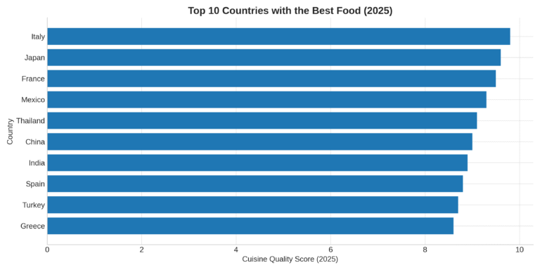 What are the Top 10 Countries with the Best Food
