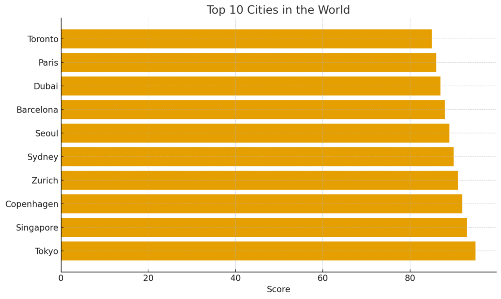 Top 10 Cities in the World Chart