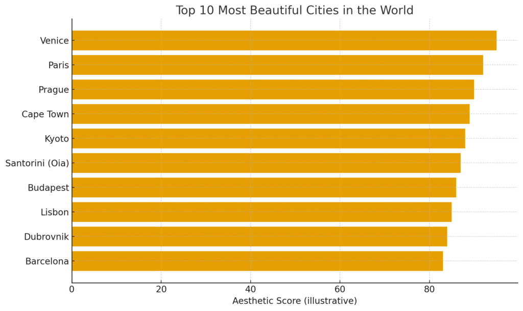 Top 10 most Beautiful Cities in the World Chart
