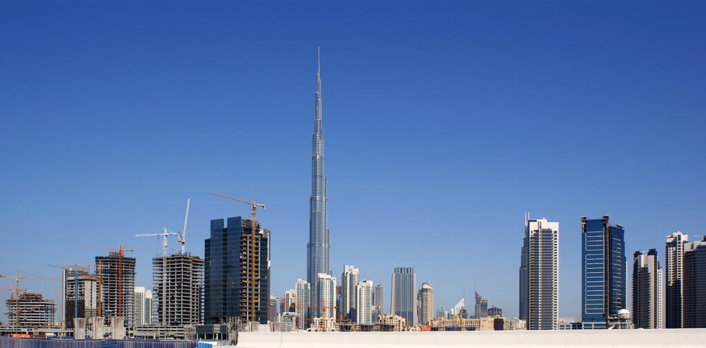 Burj Khalifa remains the clear height leader, standing far above Downtown Dubai.